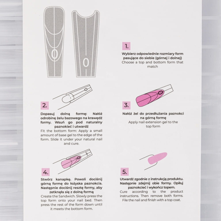 Sandwich Dual Forms Molly Nails, podwójne dual formy owal W557, dual formy do paznokci 240 szt, formy do budowy żelowej i akrylożelowej, Molly Nails Dual Formy owal