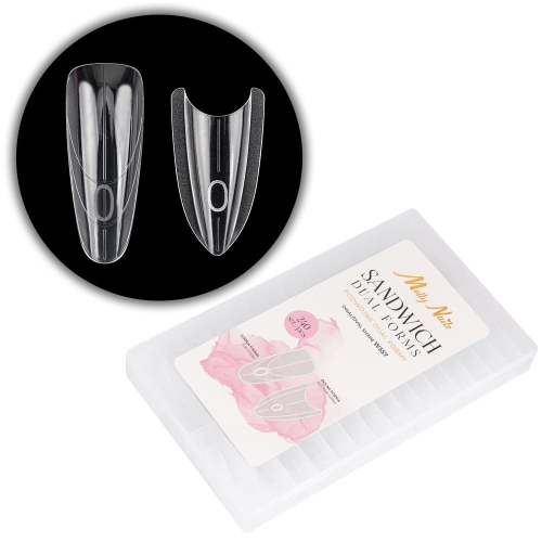 Sandwich Dual Forms Molly Nails, podwójne dual formy owal W557, dual formy do paznokci 240 szt, formy do budowy żelowej i akrylożelowej, Molly Nails Dual Formy owal