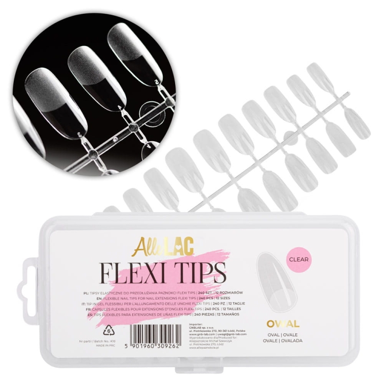 TFlexi Tips Molly Nails oval 240 szt, tipsy do szybkiego przedłużania paznokci, owalne tipsy MollyLac, elastyczne tipsy tipsy do paznokci, tipsy z matową kieszonką 240 szt IPSY-ELASTYCZNE-FLEXI-TIPS-OWAL-240SZT-1.webp
