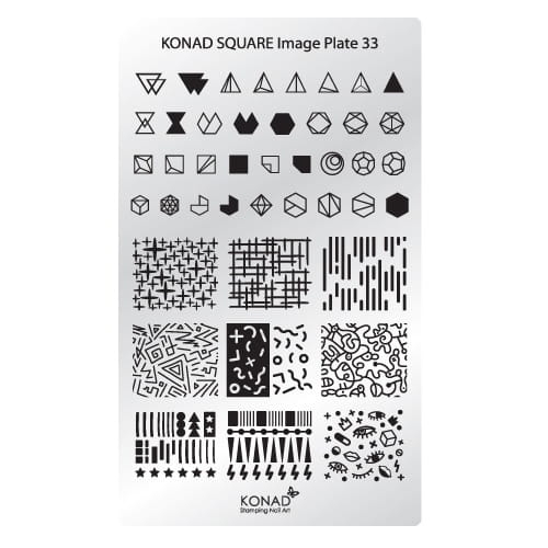 KONAD® Sq33 Geometryczna! Płytka Stamping Art SQUARE 33