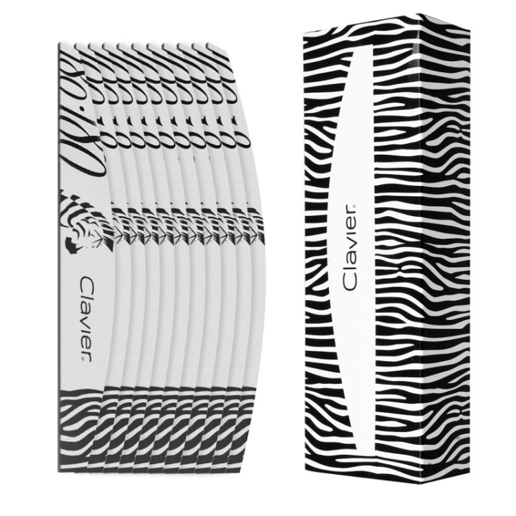 pilnik do paznokci 180/180 Clavier łódka, pilniki zebra Clavier 10 szt, pilniki manicure profesjonalne, narzędzia dla stylistek paznokci, pilnik do formowania naturalnych paznokci