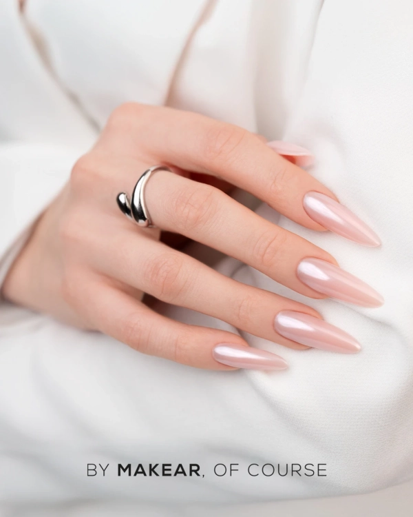 Makear pyłek w płynie Hailey White, efekt tafli manicure, opalizacja paznokci, 5 ml pyłek w płynie