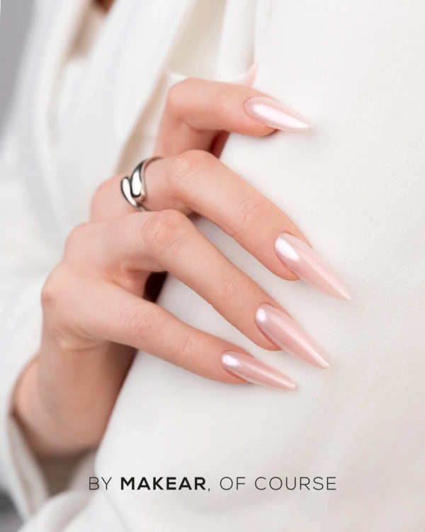 Makear pyłek w płynie Hailey White, efekt tafli manicure, opalizacja paznokci, 5 ml pyłek w płynie