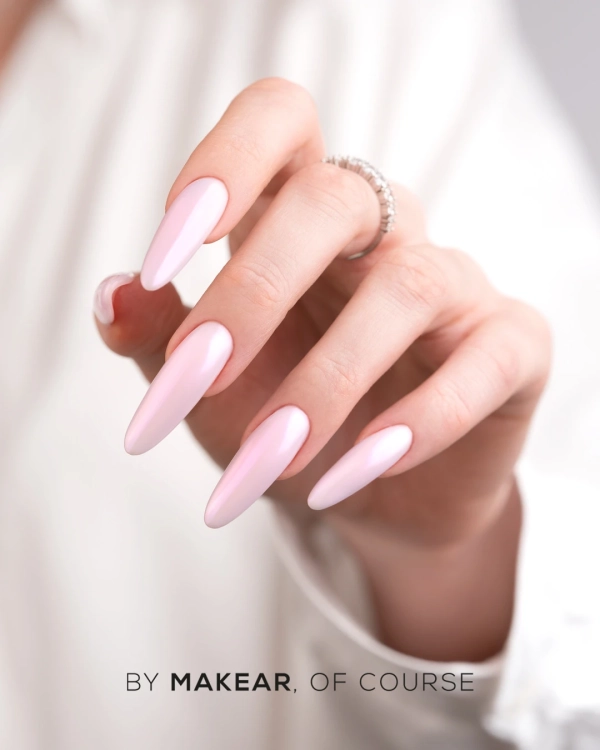pyłek w płynie Hailey Pink, Makear BH02, efekt tafli manicure, opalizacja paznokci, pyłek płynny Makear