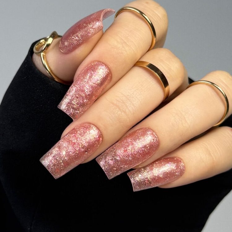 Ultra‑lśniący żel budujący Clavier UltraShining Builder Gel Glitter & Flakes 04 Call Me Queen 30 g, żel budujący z efektem blasku, żel do przedłużania paznokci, builder gel z brokatem, profesjonalny żel do paznokci