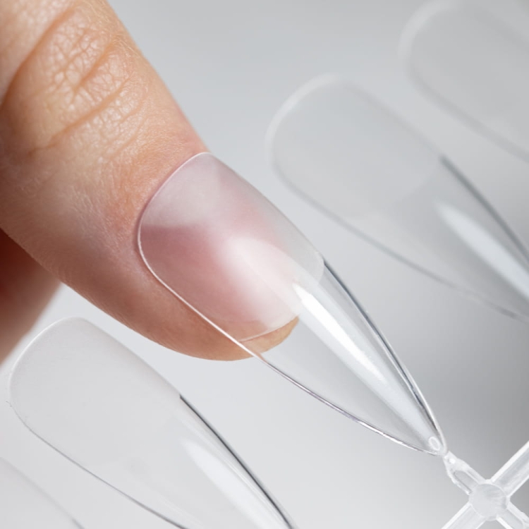 tipsy Molly Nails Flexi Tips migdał 24 szt, ekspresowe przedłużanie paznokci, elastyczne tipsy do paznokci, tipsy z matową kieszonką, tipsy MollyLac 24, tipsy do żelu i hybrydy