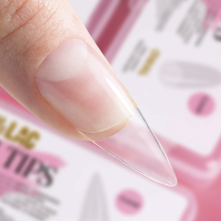 tipsy Molly Nails Flexi Tips migdał 24 szt, ekspresowe przedłużanie paznokci, elastyczne tipsy do paznokci, tipsy z matową kieszonką, tipsy MollyLac 24, tipsy do żelu i hybrydy