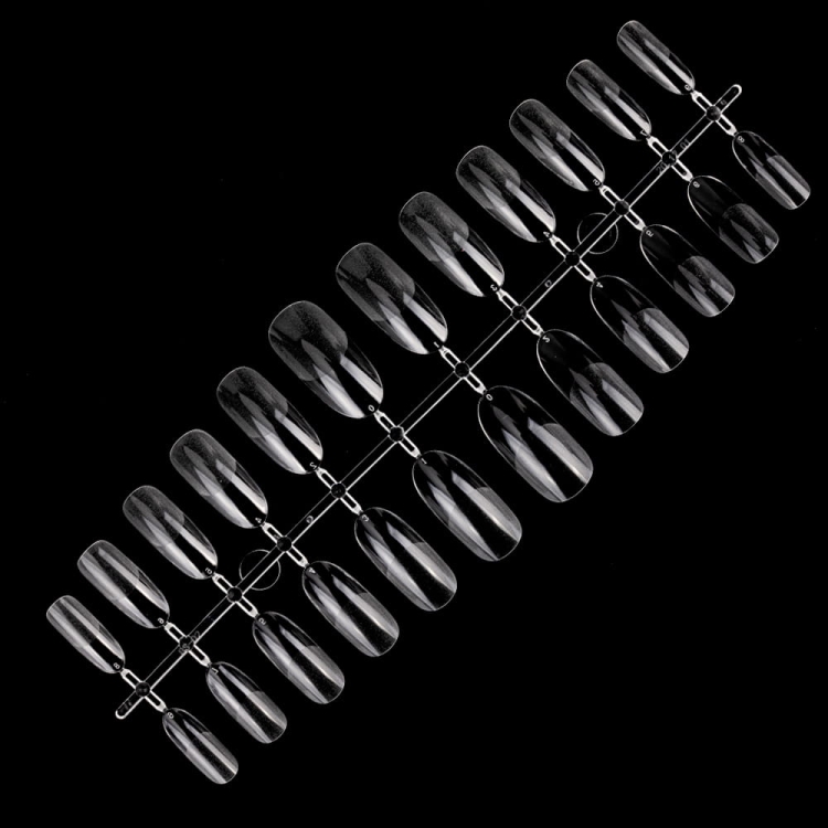 Flexi Tips Molly Nails oval 24 szt, tipsy do szybkiego przedłużania paznokci, owalne tipsy MollyLac, elastyczne tipsy tipsy do paznokci, tipsy z matową kieszonką 24 szt