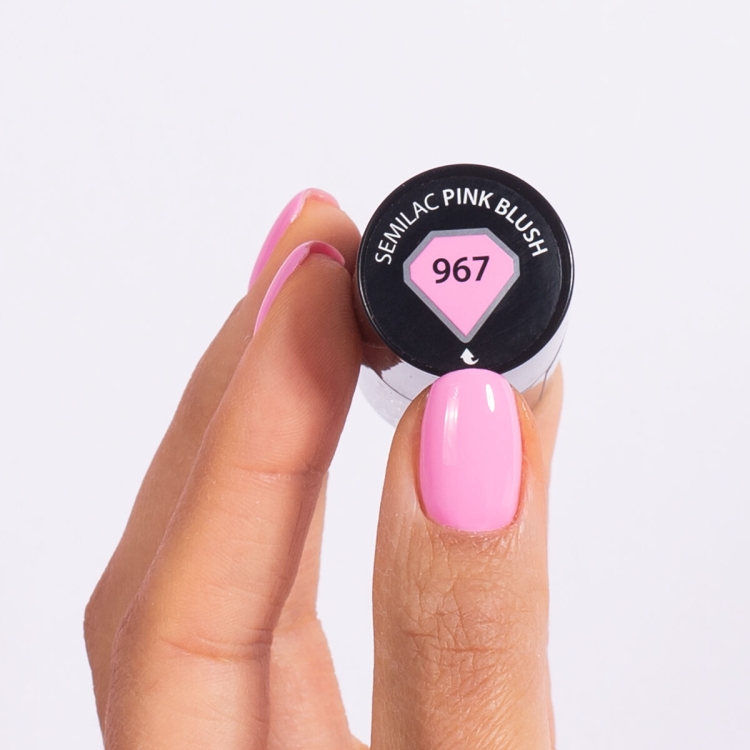 lakier hybrydowy Semilac Pink Blush 967, Semilac 967 lakier hybrydowy, profesjonalny lakier hybrydowy 7ml, kolorowy lakier hybrydowy, manicure hybrydowy kolor różowy