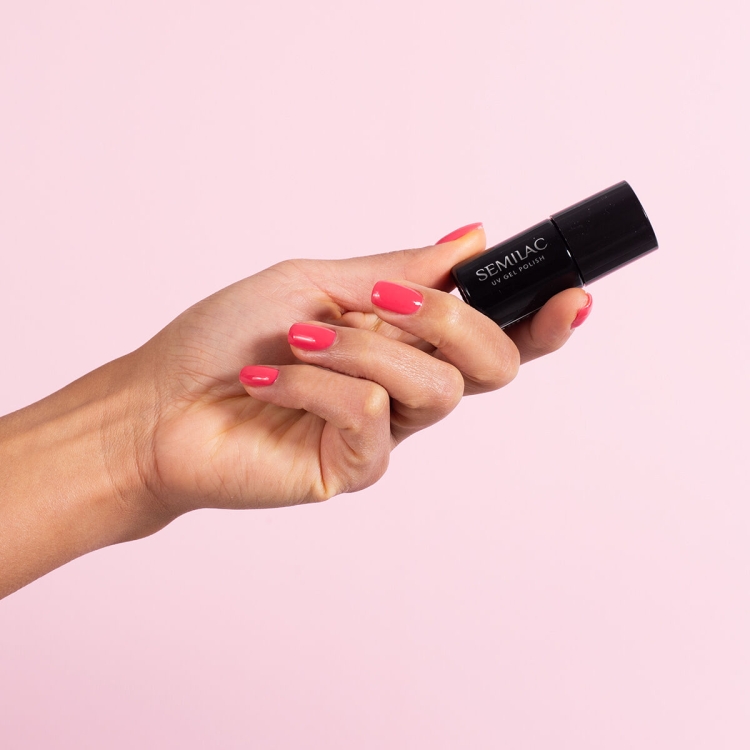 lakier hybrydowy Semilac Cherry Pop 968, lakier hybrydowy 7ml, profesjonalny lakier kolorowy Semilac, manicure hybrydowy kolorowy, Semilac lakier kolorowy