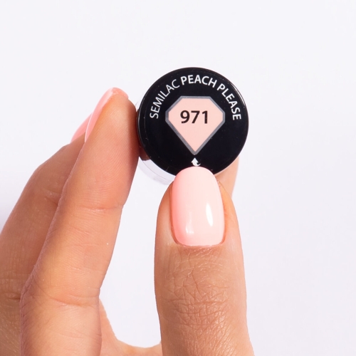 Semilac Peach Please 971 lakier hybrydowy, lakier hybrydowy Semilac 971, profesjonalny lakier hybrydowy 7ml, manicure hybrydowy kolorowy, lakiery hybrydowe Semilac