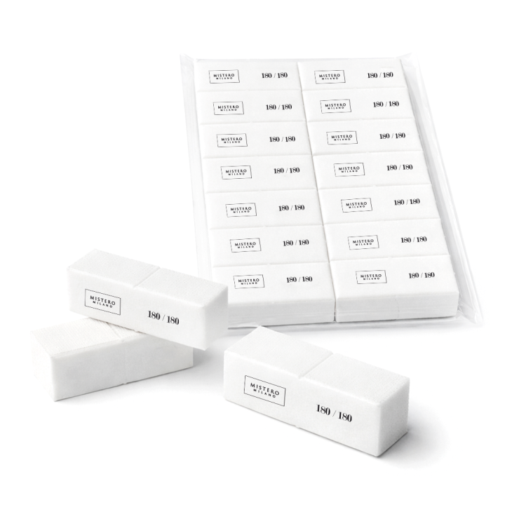 blok polerski 180/180 Mistero Milano, blok do matowienia paznokci, polerka do paznokci 180 180, blok do manicure hybrydowego, blok do stylizacji żelowej akrylowej akrylożelowej