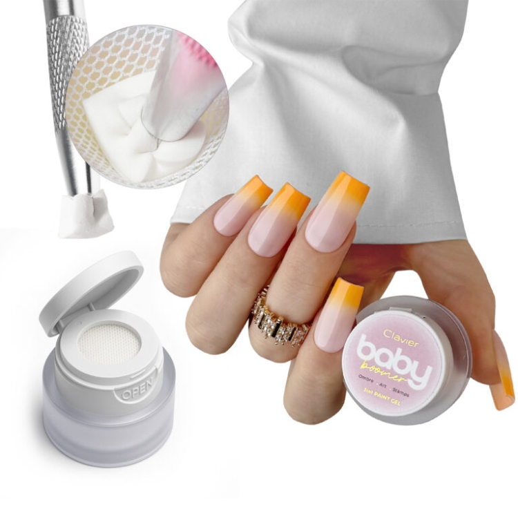 baby boomer żel 3w1 clavier, clavier ombre art 13, żel do ombre paznokci, profesjonalny żel do zdobień paznokci, paint gel do nail art, żel do stampingu paznokci, żel do stylizacji paznokci dla stylistek