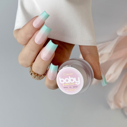 baby boomer żel 3w1 Clavier Ombre Art 9, profesjonalny żel do ombre paznokci, żel do zdobień i nail art, paint gel do stylizacji paznokci, żel do stampingu dla stylistki