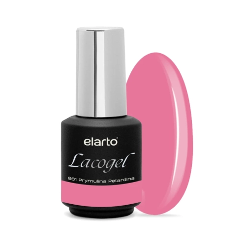 Elarto Lacogel 961, Prymulina Petardina lakier hybrydowy, lakier hybrydowy Elarto 7 ml, manicure hybrydowy Lacogel, kwiatowy lakier hybrydowy