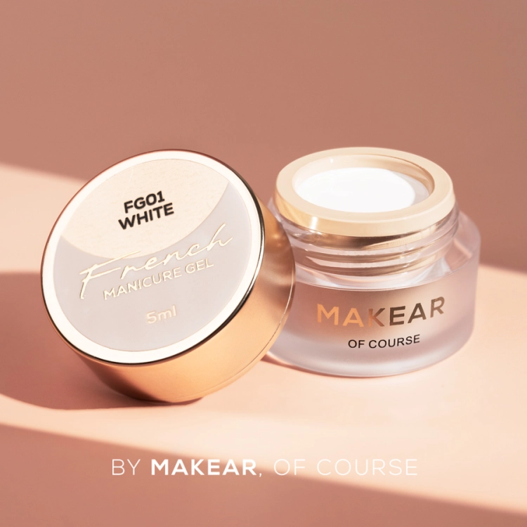 French Manicure Gel White Makear, żel do french manicure, Makear FG01, żel do precyzyjnych linii, żel do zdobień paznokci