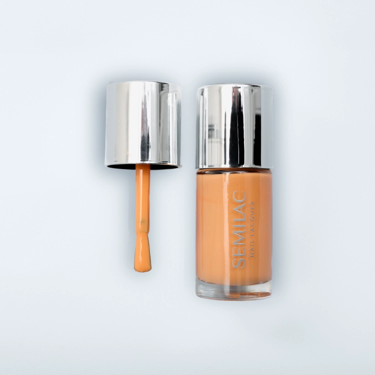 Semilac Neon Orange 121, lakier klasyczny pomarańczowy, neonowy lakier do paznokci, Semilac Nail Lacquer 9 ml, intensywny pomarańcz manicure