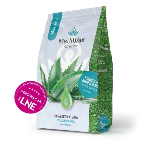 wosk do depilacji Clavier MediWax Aloe Vera 1000g, profesjonalny wosk do depilacji salon kosmetyczny, wosk do depilacji duże opakowanie
