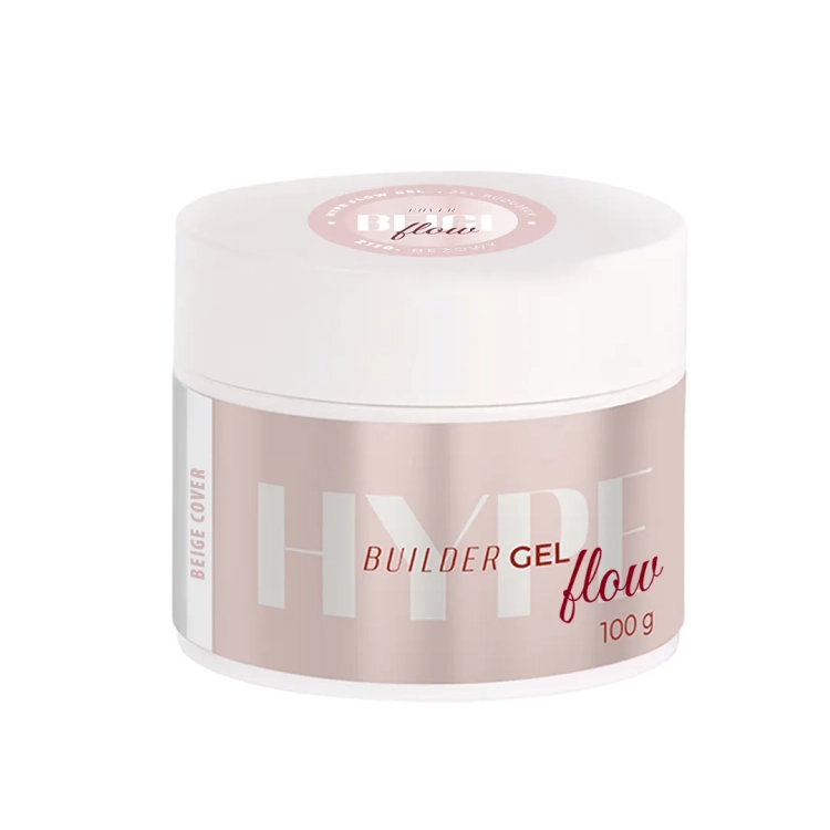 żel budujący Mistero Milano beige, Hype Gel Cover Beige 15g, beżowy żel cover do paznokci, żel samopoziomujący do przedłużania, żel bez HEMA do stylizacji paznokci, profesjonalny żel UV LED