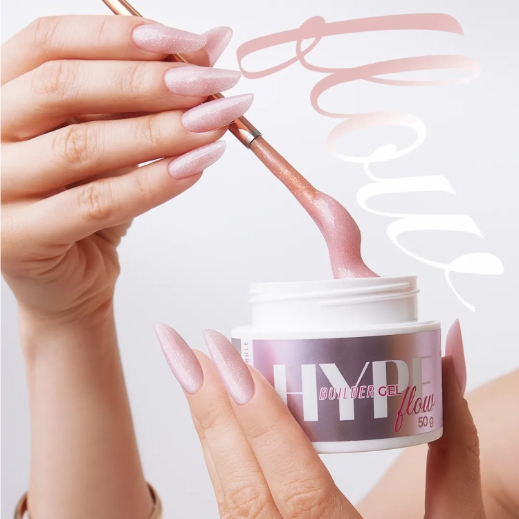 żel budujący Mistero Milano sparkle, Hype Flow Gel Rosy Sparkle 15g, żel reflective do paznokci, żel z drobinkami UV LED, żel samopoziomujący do przedłużania, żel bez HEMA