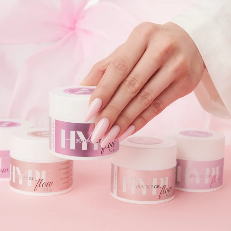 żel budujący cover pink Mistero Milano 50g, hype flow gel cover pink, żel do przedłużania paznokci profesjonalny, żel samopoziomujący do paznokci, żel do rekonstrukcji paznokci cover, różowy żel budujący