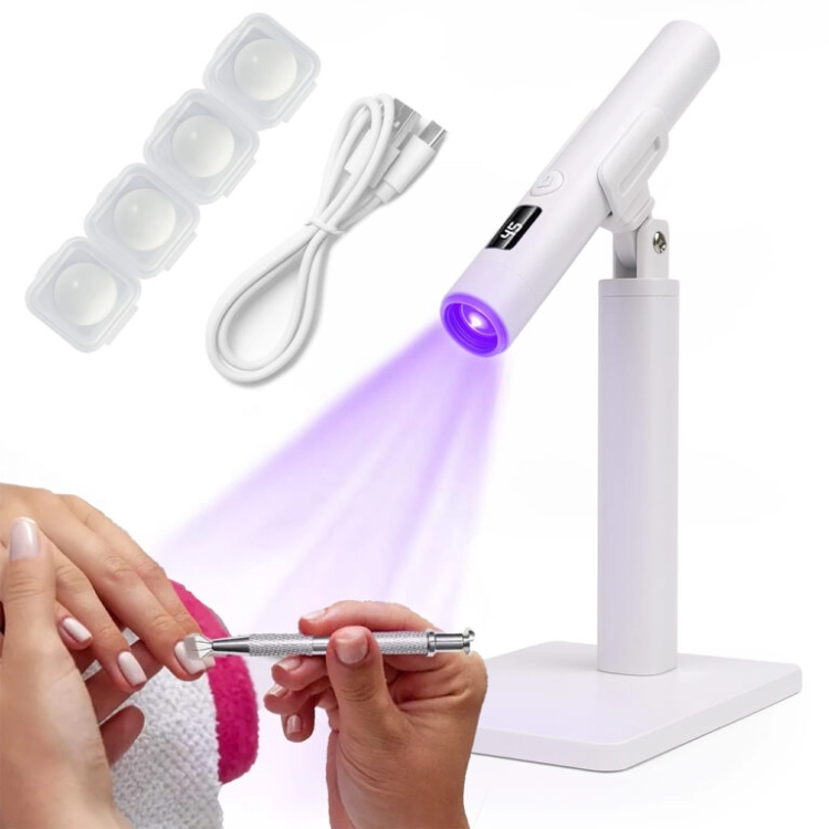 lampa punktowa uv led do paznokci, lampa do zdobień paznokci, mini lampa uv do detali, lampa do cyrkonii paznokcie, przenośna lampa do manicure, precyzyjne utwardzanie zdobień