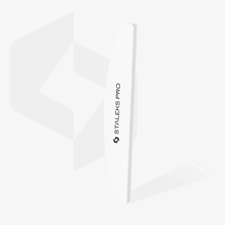 staleks polerka półksiężyc 100 180, buffer 100/180, polerka do paznokci, przygotowanie płytki paznokcia manicure, polerka do hybrydy i żelu staleks, akcesoria do manicure profesjonalne staleks