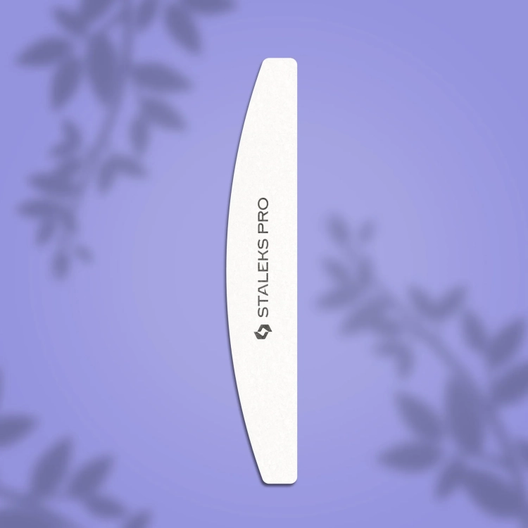 staleks polerka półksiężyc 100 180, buffer 100/180, polerka do paznokci, przygotowanie płytki paznokcia manicure, polerka do hybrydy i żelu staleks, akcesoria do manicure profesjonalne staleks