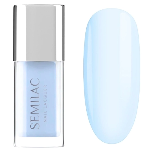 Semilac Nail Lacquer Sky Blue 9 ml, niebieski lakier klasyczny Semilac, szybkoschnący lakier do paznokci, profesjonalny manicure bez lampy, trwały lakier klasyczny Semilac