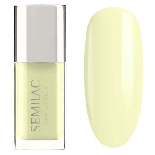 Semilac Butter Yellow 9 ml, pastelowy żółty lakier Semilac, lakier klasyczny bez lampy, szybkoschnący lakier do paznokci, profesjonalny manicure klasyczny Semilac