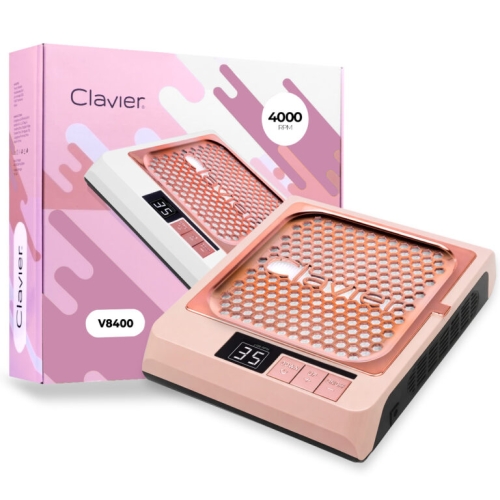 Pochłaniacz pyłu Clavier V8400 Powder Pink 20W do manicure i pedicure, profesjonalny pochłaniacz pyłu do hybryd, urządzenie do salonu kosmetycznego, pochłaniacz pyłu do stylizacji paznokci