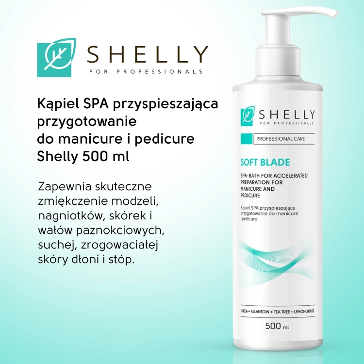 kąpiel do manicure shelly, preparat do pedicure spa, zmiękczanie skórek, soft blade spa bath, profesjonalny pedicure, przygotowanie skóry do stylizacji