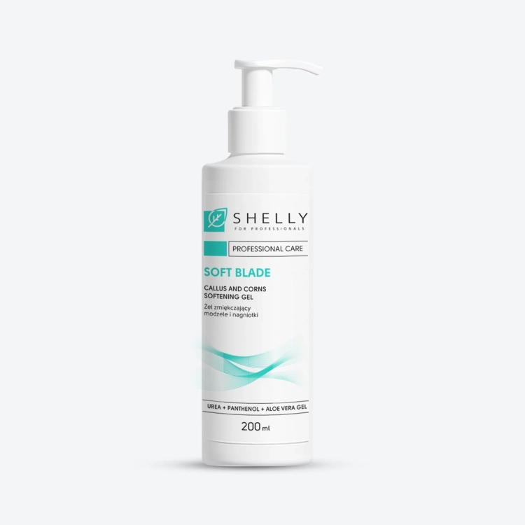 keratolityk, żel keratolityczny shelly, remover do modzeli, preparat do pedicure frezarkowego, usuwanie nagniotków, soft blade shelly 200 ml, profesjonalny keratolityk do stóp
