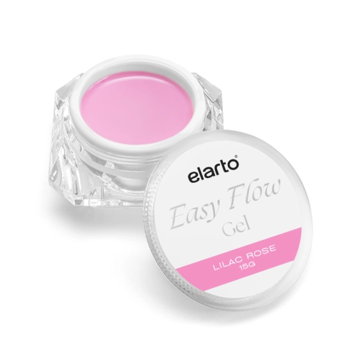 elarto easy flow gel lilac rose 50g, różowy żel budujący elarto, pastelowy róż z liliowym podtonem, samopoziomujący żel budujący, trójfazowy żel do paznokci