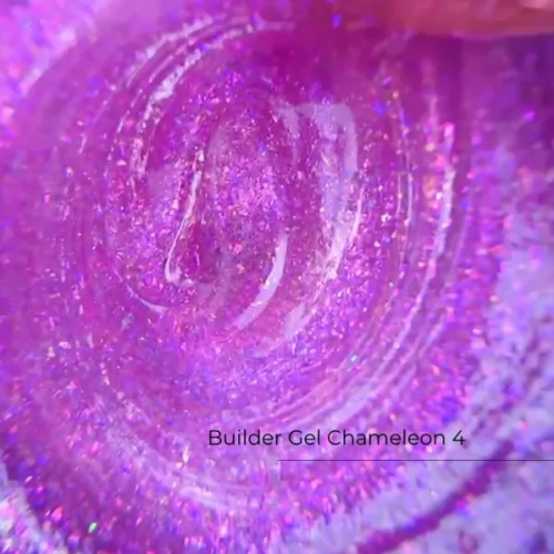 Builder Gel Chameleon №4 Crystal Professional, żel budujący Chameleon 4, żel z efektem kameleona, HEMA free żel budujący, TPO free żel budujący, żel do budowy paznokci, żel do przedłużania paznokci, profesjonalny żel budujący, żel samopoziomujący