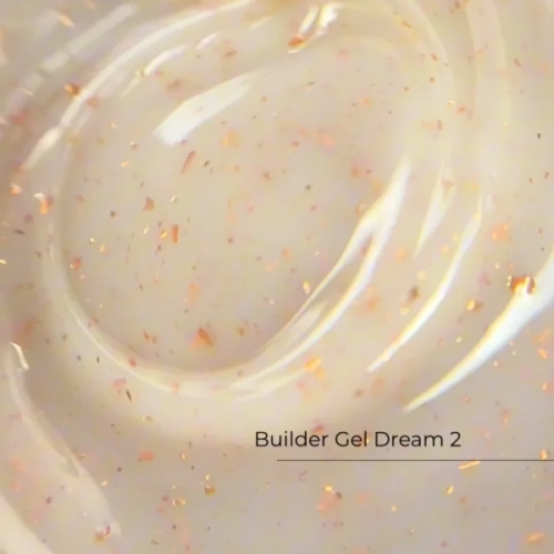 Builder Gel Dream №2 Crystal Professional, Dream 2 Crystal Professional, żel budujący z drobinkami folii, żel z efektem połysku, HEMA free builder gel