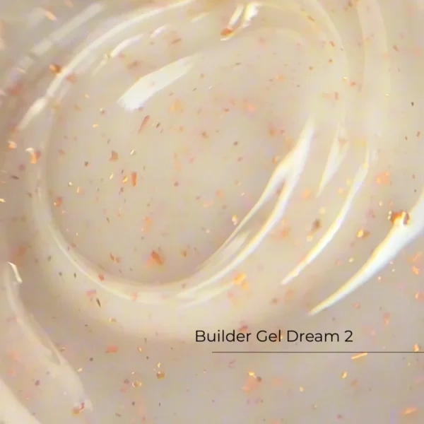 Builder Gel Dream №2 Crystal Professional, Dream 2 Crystal Professional, żel budujący z drobinkami folii, żel z efektem połysku, HEMA free builder gel