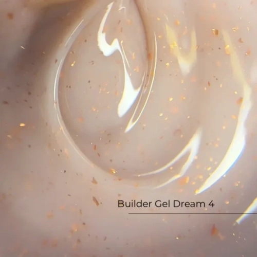 Builder Gel Dream №4 Crystal Professional, Dream 4 Crystal Professional, żel budujący z drobinkami folii, żel z efektem połysku, HEMA free builder gel
