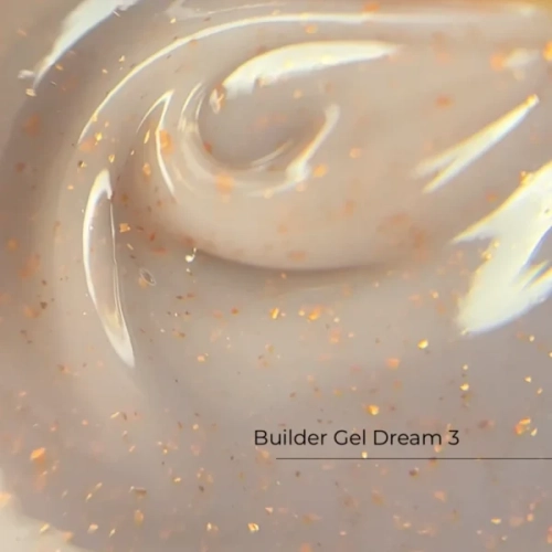 Builder Gel Dream №3 Crystal Professional, Dream 3 Crystal Professional, żel budujący z drobinkami folii, żel z efektem połysku, HEMA free builder gel