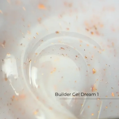 Builder Gel Dream №1 Crystal Professional, Dream 1 Crystal Professional, żel budujący z drobinkami folii, żel z efektem połysku, HEMA free builder gel