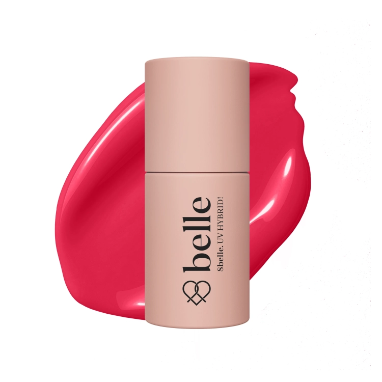 8belle Hybrid Gel Polish 025 Strawberry Kiss, 8belle 025, truskawkowy róż lakier hybrydowy, strawberry kiss paznokcie