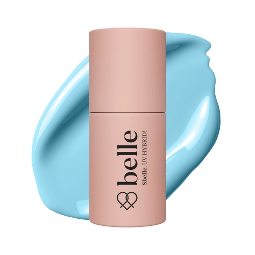 8belle Hybrid Gel Polish 031 Cloudy Sky, 8belle 031, cloudy sky nails, przygaszony błękit lakier hybrydowy, pastelowy niebieski 8belle