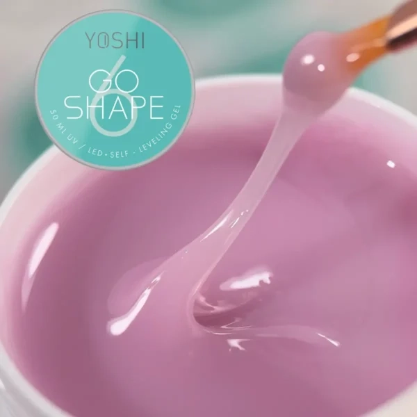 Yoshi GO SHAPE No6 50ml, mleczny róż żel budujący, chłodny róż do paznokci, clean manicure gel, żel samopoziomujący Yoshi, naturalny żel budujący, żel do przedłużania paznokci