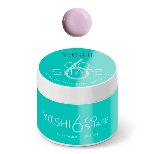 Yoshi GO SHAPE No6 50ml, mleczny róż żel budujący, chłodny róż do paznokci, clean manicure gel, żel samopoziomujący Yoshi, naturalny żel budujący, żel do przedłużania paznokci
