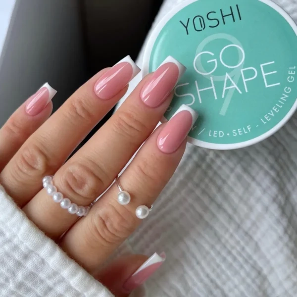 Yoshi GO SHAPE No9 50ml, jasny róż żel budujący, ciepły róż do paznokci, naturalny builder gel, żel samopoziomujący Yoshi, żel do przedłużania paznokci, różowy żel UV LED