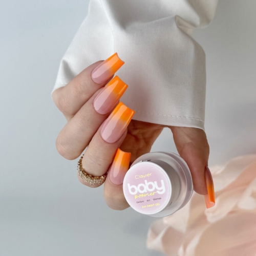 Baby Boomer Żel 3w1 Nailsology Clavier R05 Mandarin, żel do ombre paznokci, pomarańczowy baby boomer, profesjonalny żel do paznokci