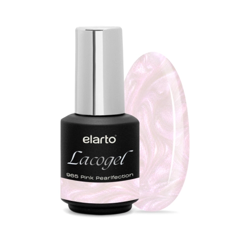 różowy lakier hybrydowy z opalizacją, Elarto Pink Pearlfection 965, perłowy lakier hybrydowy, lakier hybrydowy PearlFECTION, różowa opalizacja na paznokciach
