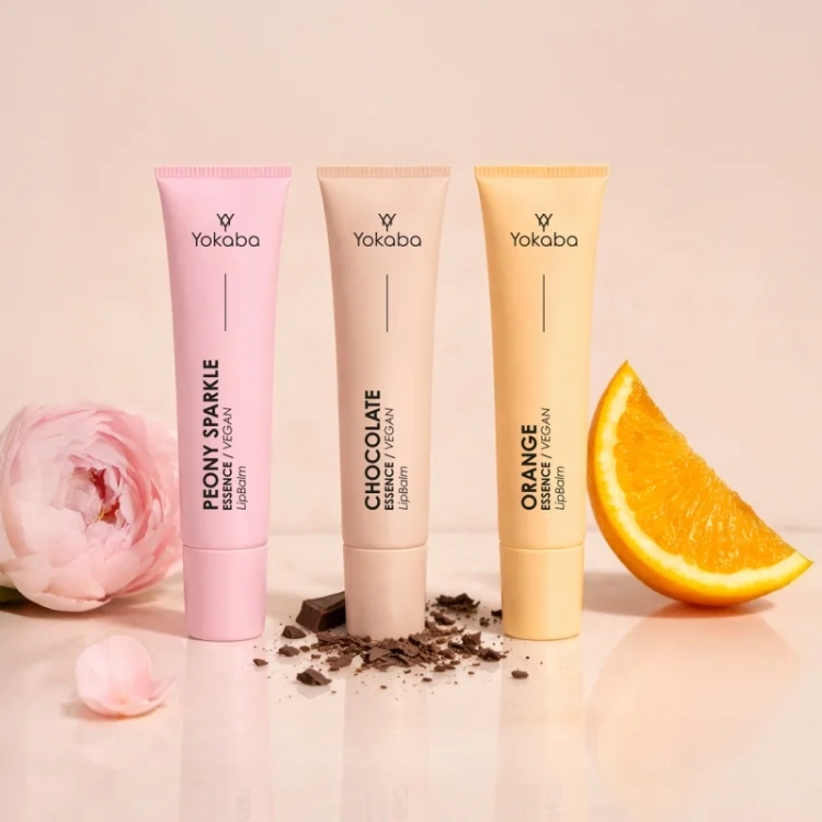 Yokaba Chocolate Essence Vegan Lip Balm, wegański balsam do ust, czekoladowy balsam do ust, nawilżający balsam do ust 15 ml, balsam do ust z olejem awokado, balsam do ust z olejem migdałowym