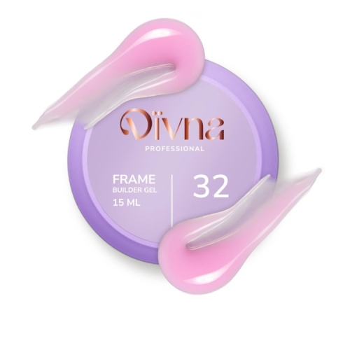 DIVNA Frame Builder Gel 32 15 g, żel budujący DIVNA, żel do paznokci DIVNA, Frame Builder Gel 32, żel samopoziomujący, żel do przedłużania paznokci, żel UV LED DIVNA.
