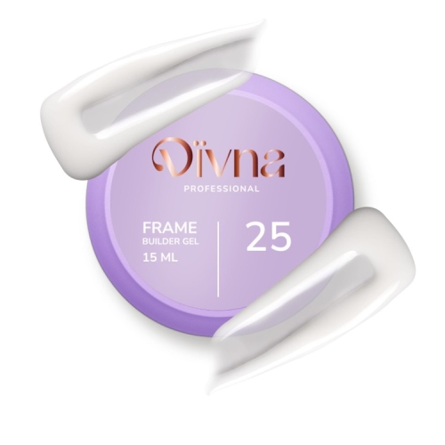 DIVNA Frame Builder Gel 25 15 g, żel budujący DIVNA, Frame Builder Gel 25, żel UV LED DIVNA, żel do paznokci 15 g, samopoziomujący żel budujący, profesjonalny żel do przedłużania paznokci.